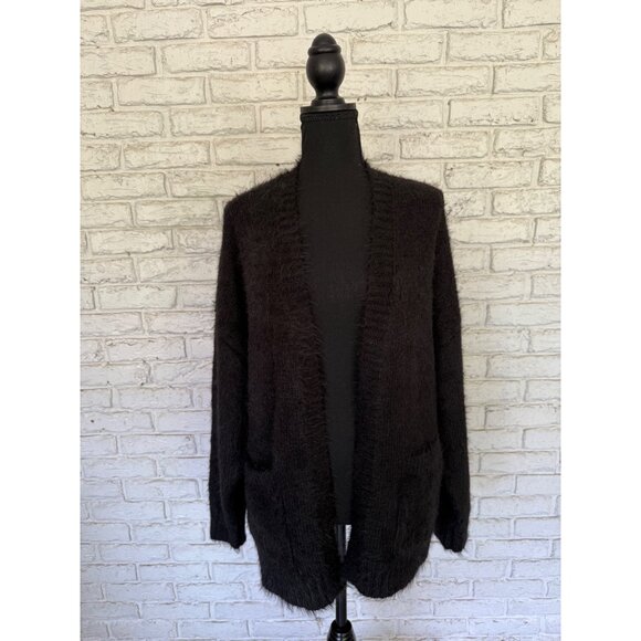 American Eagle Outfitters Sweaters - American Eagle Open Front Fuzzy Black Eyelash Sweater Women’s Sz Large